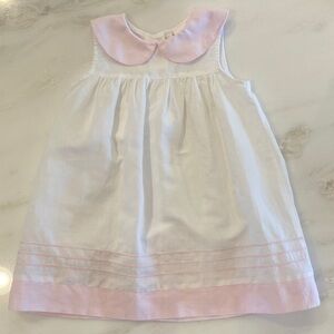 White and Pink linen Dress